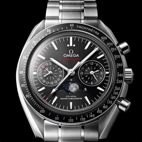 omega speedmaster moon phase coaxial chronometer|omega speedmaster moonwatch moonphase.